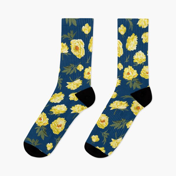 Item preview, yellow peony on blue designed and sold by kobyakov.