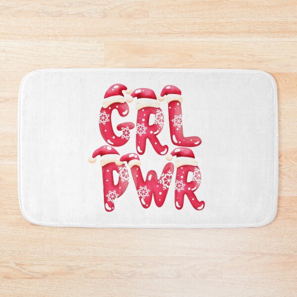Item preview, GRL PWR HOLIDAY BUBBLE TEXT  | GRLPWR CHRISTMAS FONT w/ SNOWFLAKES & SANTA HATS | GIRL POWER QUOTE GRAPHIC designed and sold by Festive Feminist.