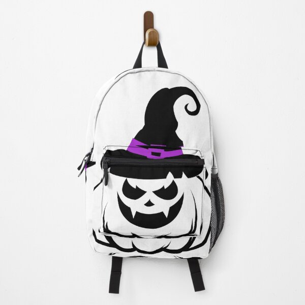 Item preview, Halloween Pumpkin with Purple Hat - Halloween Scary Evil Pumpkin, Halloween Stickers designed and sold by tsquarefabrics.