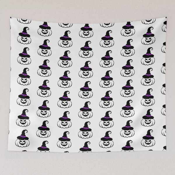 Item preview, Halloween Pumpkin with Purple Hat - Halloween Scary Evil Pumpkin, Halloween Stickers designed and sold by tsquarefabrics.