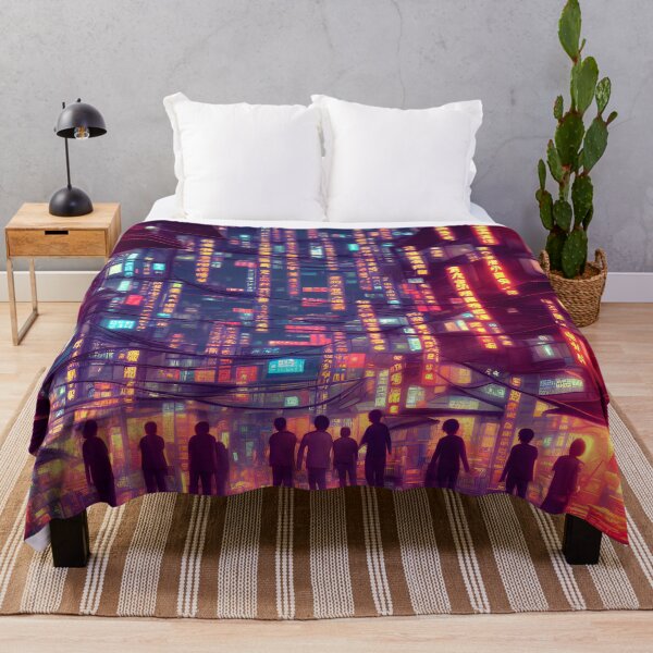 Item preview, Tokyo - Night Market Cyberpunk Wallpaper Painting designed and sold by Y2Bot.