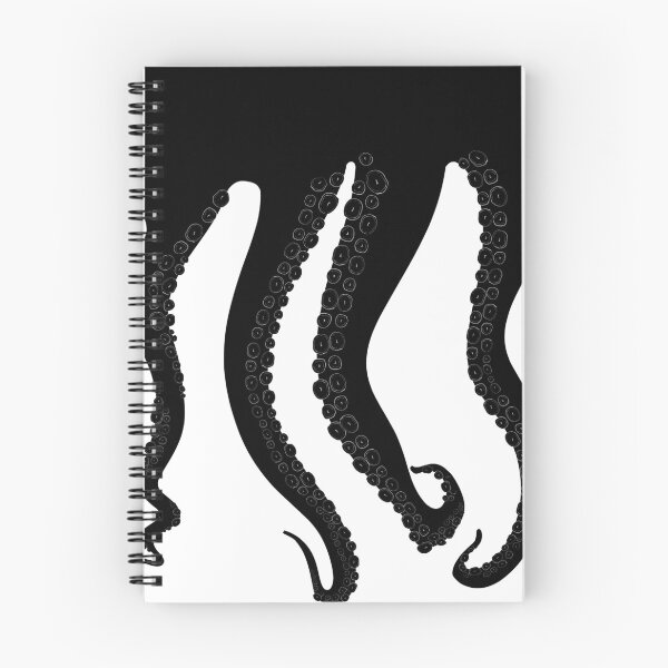 Aperçu de l'œuvre Pieuvre noire aux longs tentacules créée et vendue par OneTeeTee.