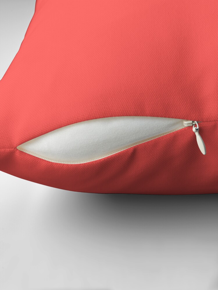 Thumbnail 2 of 4, Pillow, Bright coral designed and sold by fuzzyfox.