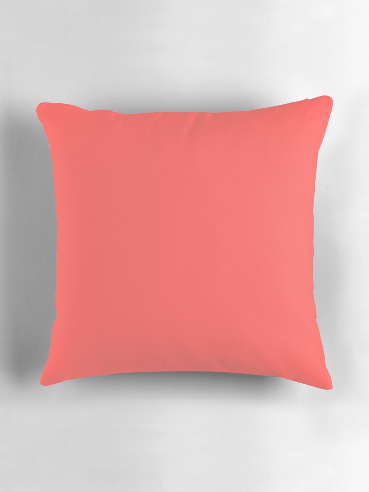 Thumbnail 3 of 4, Pillow, Bright coral designed and sold by fuzzyfox.