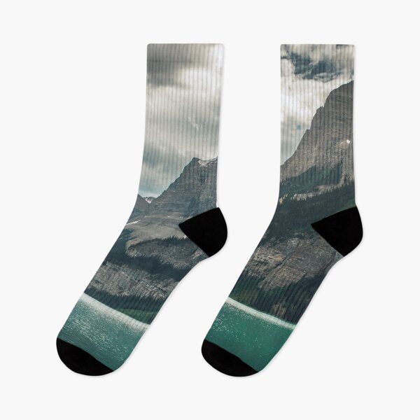 Item preview, Maligne Lake on a Cloudy Day, Jasper National Park, Alberta, Canada | Hall of the gods - Tall Mountains Surrounding Blue Lake designed and sold by BackpackTravel.