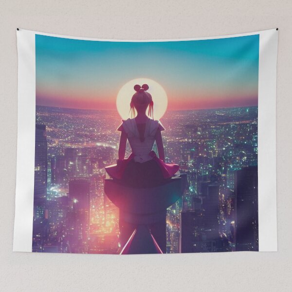 Item preview, Sailor Moon Inspired Art - Meditation Over Crystal Tokyo designed and sold by jjwalters.
