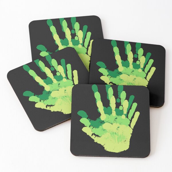 Item preview, green handprint flowers from 1970 designed and sold by myhoume2.