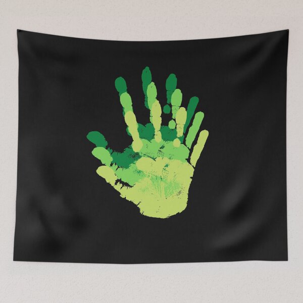 Item preview, green handprint flowers from 1970 designed and sold by myhoume2.