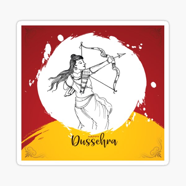 Happy Dussehra Poster Stock Illustration - Download Image Now - Dussehra,  Abstract, Archery Bow - iStock