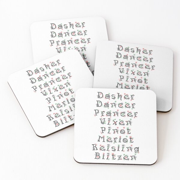 Item preview, Dasher Dancer Prancer Vixen Pinot Merlot Riesling Blitzen designed and sold by wickedsavvy.