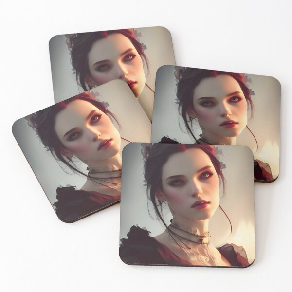 Item preview, Cute Brunette Vampire Seductress Alluring Dark Maiden Beautiful Artwork designed and sold by Eliteijr.