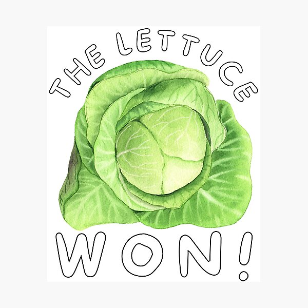 "The Lettuce Won! Liz Truss Lettuce" Photographic Print for Sale by
