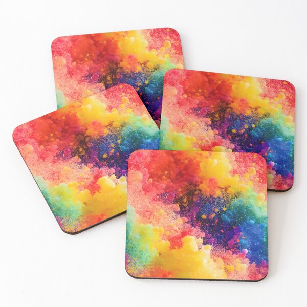 Item preview, Rainbow colored ink cloud splatter splash  design designed and sold by ClairesPatterns.