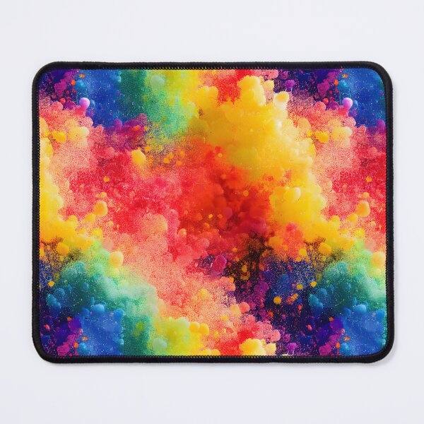 Item preview, Rainbow colored ink cloud splatter splash design designed and sold by ClairesPatterns.