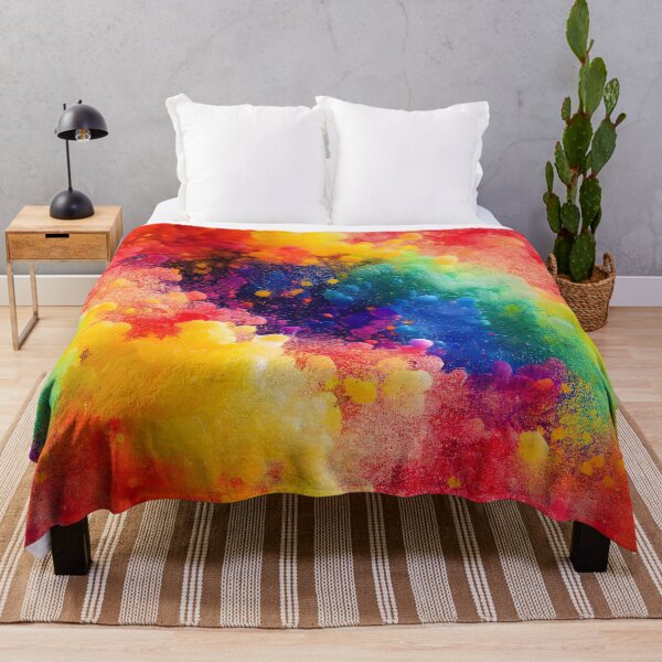 Item preview, Rainbow colored ink cloud splatter splash design designed and sold by ClairesPatterns.