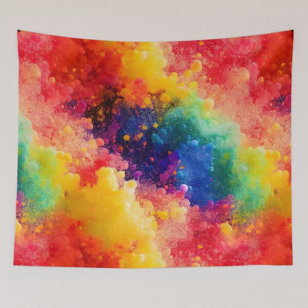 Item preview, Rainbow colored ink cloud splatter splash  design designed and sold by ClairesPatterns.