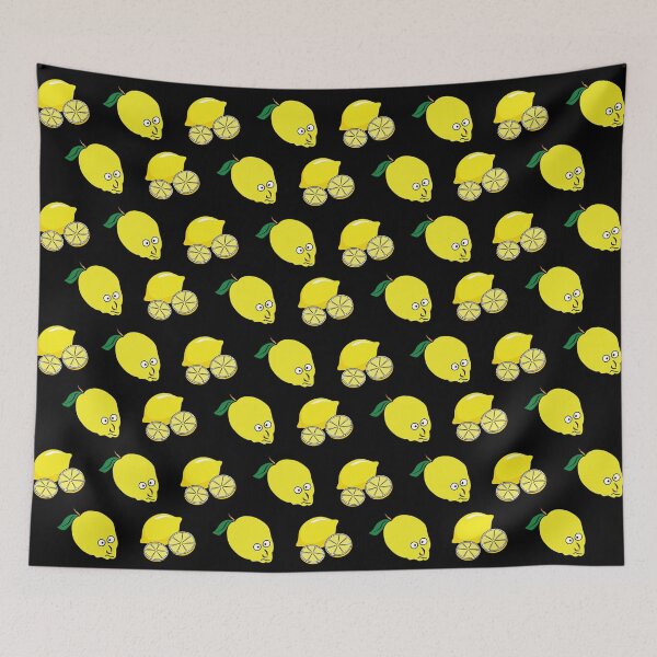 Item preview, Lemons And Slices On Black Background designed and sold by burbankdesigns.