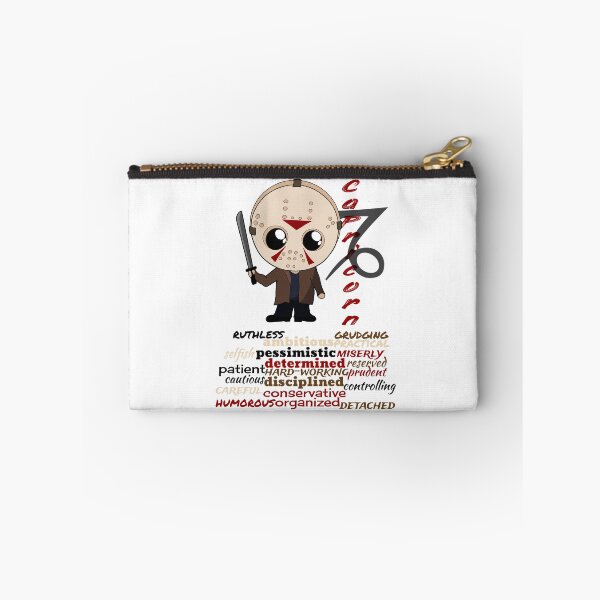 Item preview, Capricorn Zodiac Horror Monster- funny, cute, december, january, sign, horoscope, creepy, thriller, movie, film, traits, machete, hockey, mask, camp, scary, killers, fiction, kawaii, chibi designed and sold by Bruh-llc.