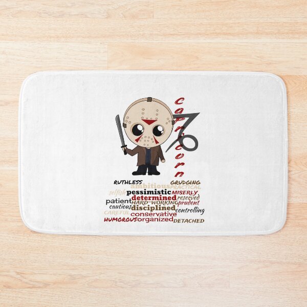 Item preview, Capricorn Zodiac Horror Monster- funny, cute, december, january, sign, horoscope, creepy, thriller, movie, film, traits, machete, hockey, mask, camp, scary, killers, fiction, kawaii, chibi designed and sold by Bruh-llc.