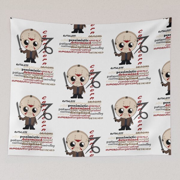 Item preview, Capricorn Zodiac Horror Monster- funny, cute, december, january, sign, horoscope, creepy, thriller, movie, film, traits, machete, hockey, mask, camp, scary, killers, fiction, kawaii, chibi designed and sold by Bruh-llc.