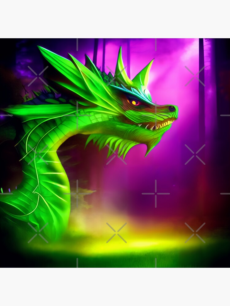 Thumbnail 3 of 3, Sticker, Green Forest Serpent designed and sold by dragynrain.