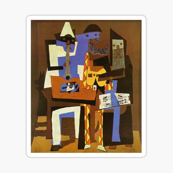 Three Musicians by Pablo Picasso Sticker