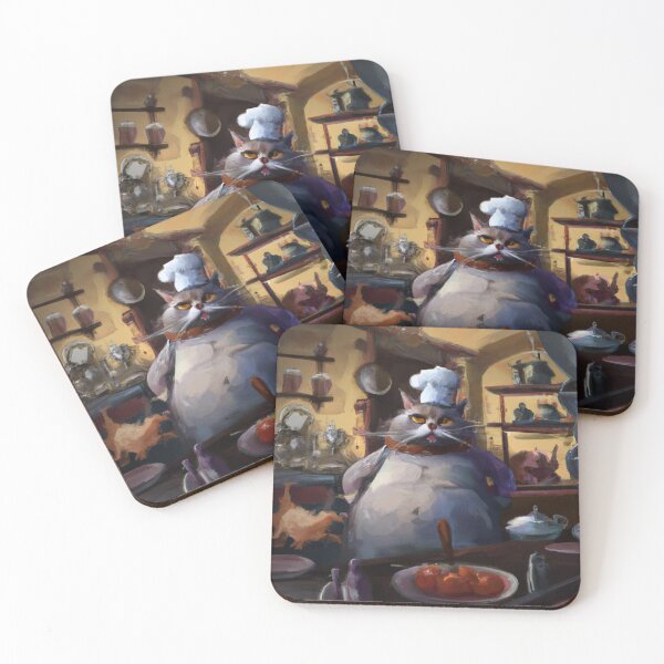 Item preview, Haricot the Cat, chef in the kitchen (Baroque) designed and sold by thecatandkettle.