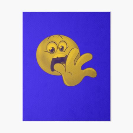 Cartoon Yellow Smiley Face Emoji Emoticon Surrendering in Fear Posters, Art  Prints by - Interior Wall Decor #1413892