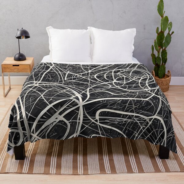 Aperçu de l'œuvre Peinture abstraite intrinquée en noir et blanc créée et vendue par thecocotouchart.