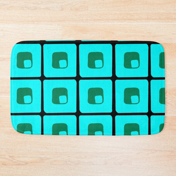 Artikelvorschau, Blaues und grünes Retro-Blocky-Muster entworfen und verkauft von dKarthdesign.