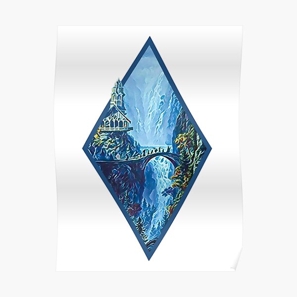 The Fellowship Departs - Digital Art - Diamond Frame - White - Fantasy Poster