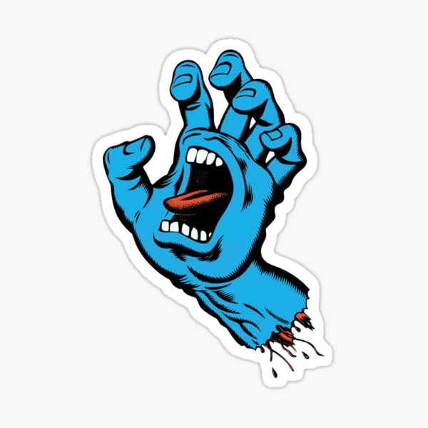  Santa Cruz Screaming Hand Skateboard Sticker in Blue