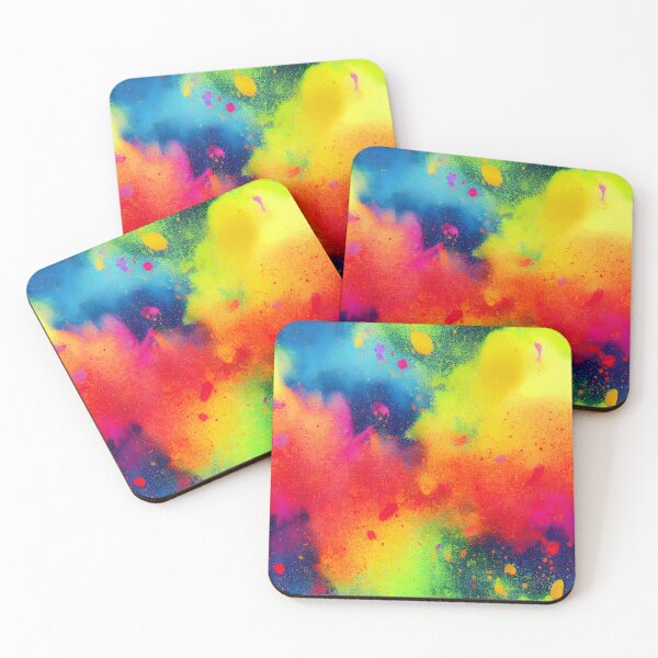 Item preview, Rainbow colored ink cloud splatter splash  design designed and sold by ClairesPatterns.