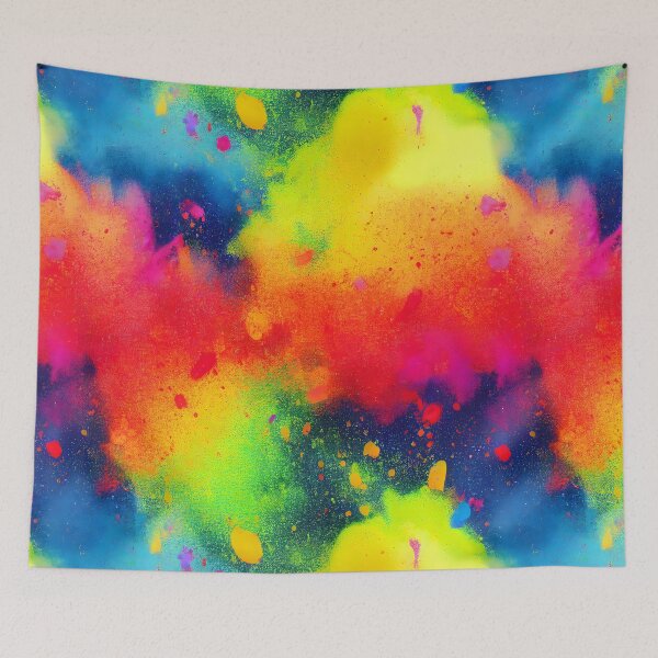 Item preview, Rainbow colored ink cloud splatter splash  design designed and sold by ClairesPatterns.