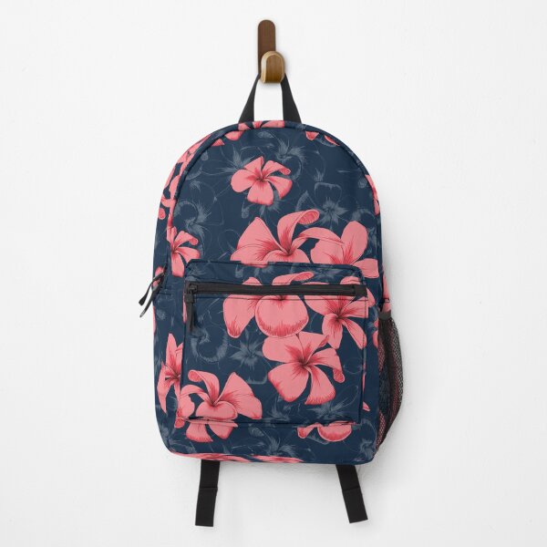 Item preview, Pink Frangipani  pattern flowers dark blue background designed and sold by shirtmate.