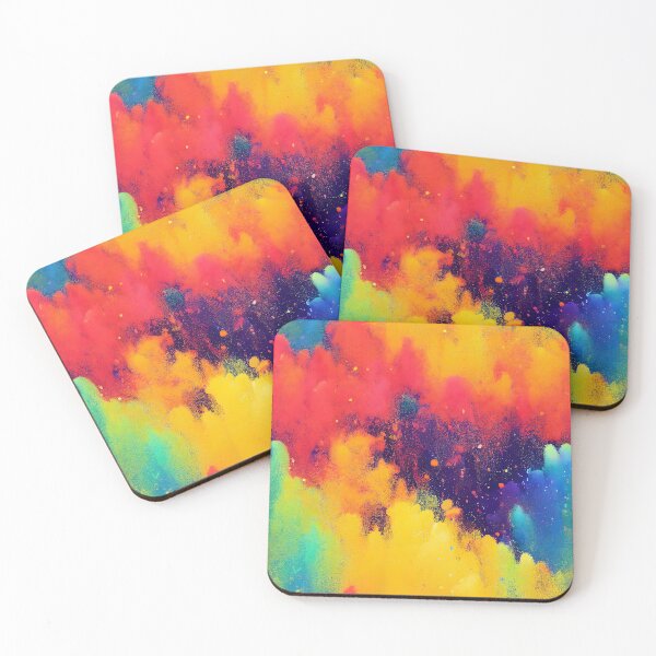 Item preview, Rainbow colored ink cloud splatter splash  design designed and sold by ClairesPatterns.