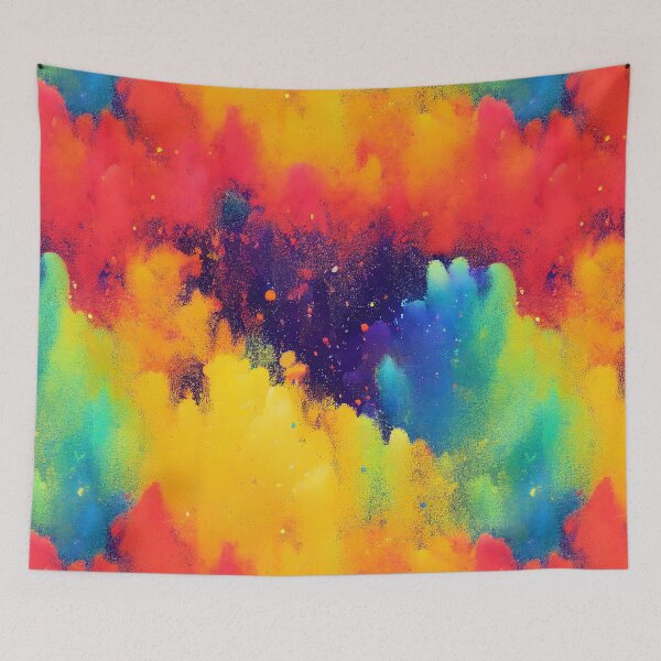 Item preview, Rainbow colored ink cloud splatter splash  design designed and sold by ClairesPatterns.