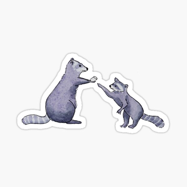 Kind Marshmallow Raccoons Watercolour Sticker