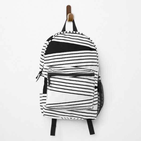 Item preview, Black and white abstract pattern lined striped lines monochrome modern design designed and sold by fuzzyfox.