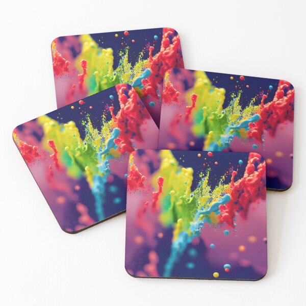 Item preview, Rainbow Drip Ink Flow Splatter 3D Splash Design designed and sold by ClairesPatterns.