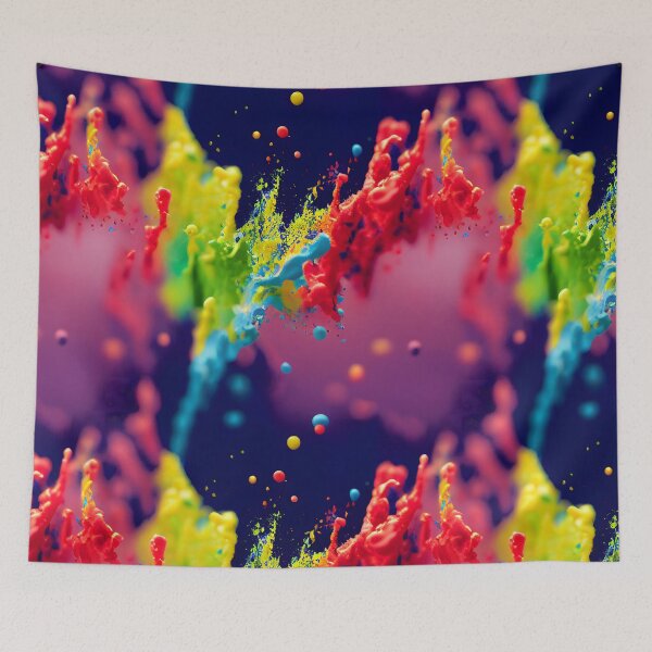 Item preview, Rainbow Drip Ink Flow Splatter 3D Splash Design designed and sold by ClairesPatterns.
