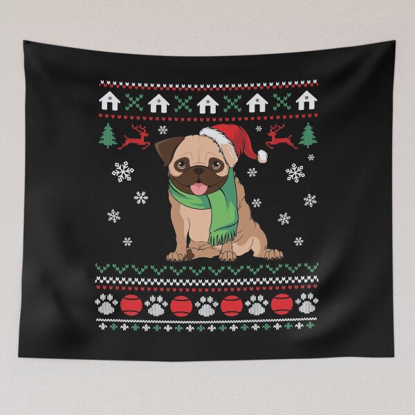 Item preview, pug dog christmas ugly sweater designed and sold by jeananastore.