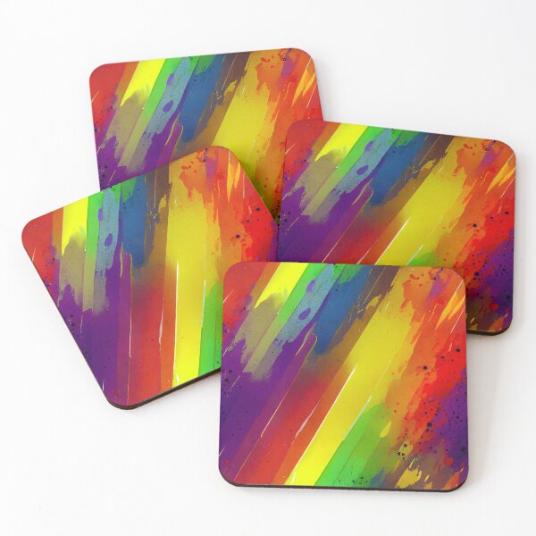 Item preview, Rainbow Stripes  Ink Flow Splatter Splash Design designed and sold by ClairesPatterns.