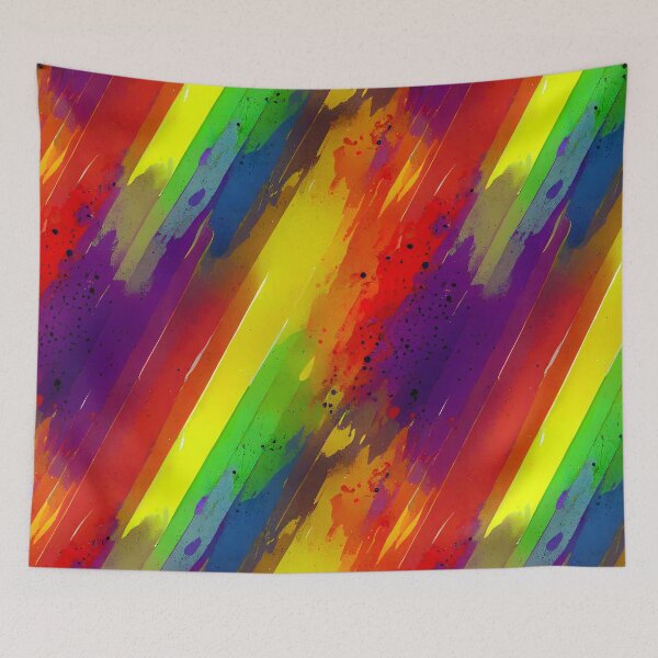 Item preview, Rainbow Stripes  Ink Flow Splatter Splash Design designed and sold by ClairesPatterns.