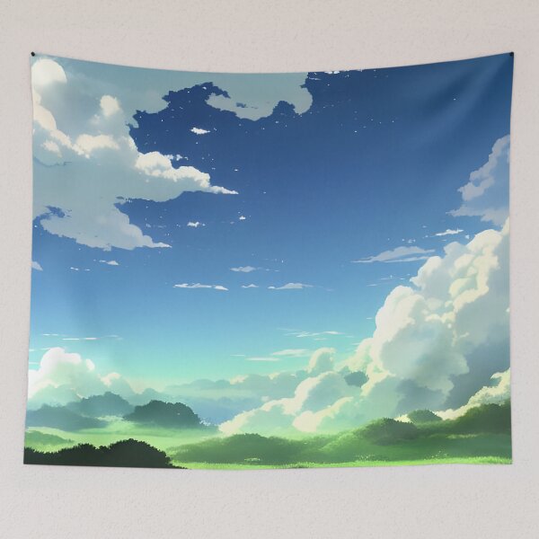 Item preview, Peaceful anime landscape over valley  designed and sold by Devin Farinsky.