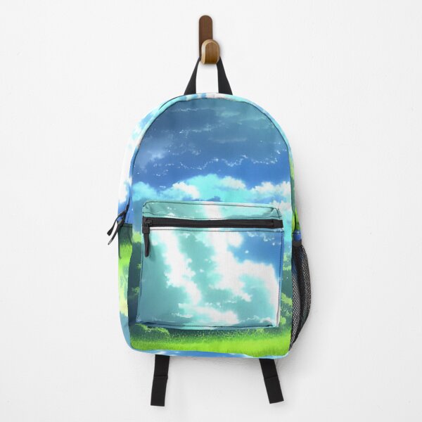 Item preview, Vibrant green anime landscape over valley designed and sold by Devin Farinsky.
