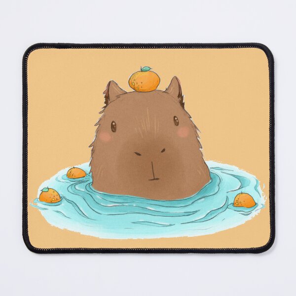 Item preview, Hot Spring Capybara with a Yuzu Orange designed and sold by janikiu.