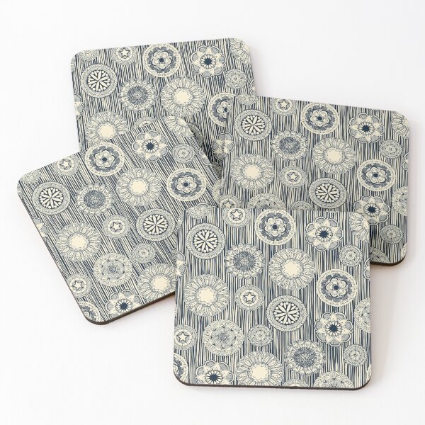 Item preview, mandala cirque spot indigo cream designed and sold by scrummy.
