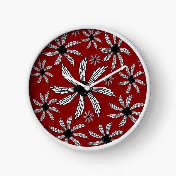 Red wine spiral wind catcher pattern Clock