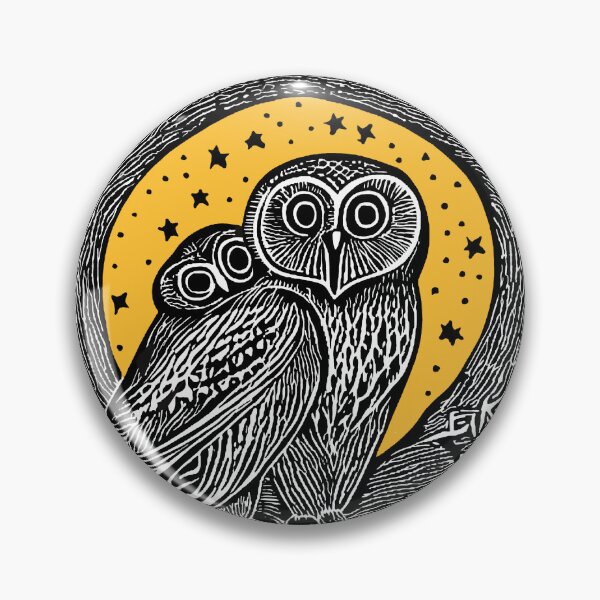 Item preview, Linocut Momma Owl in the Big Moon designed and sold by RDevane.